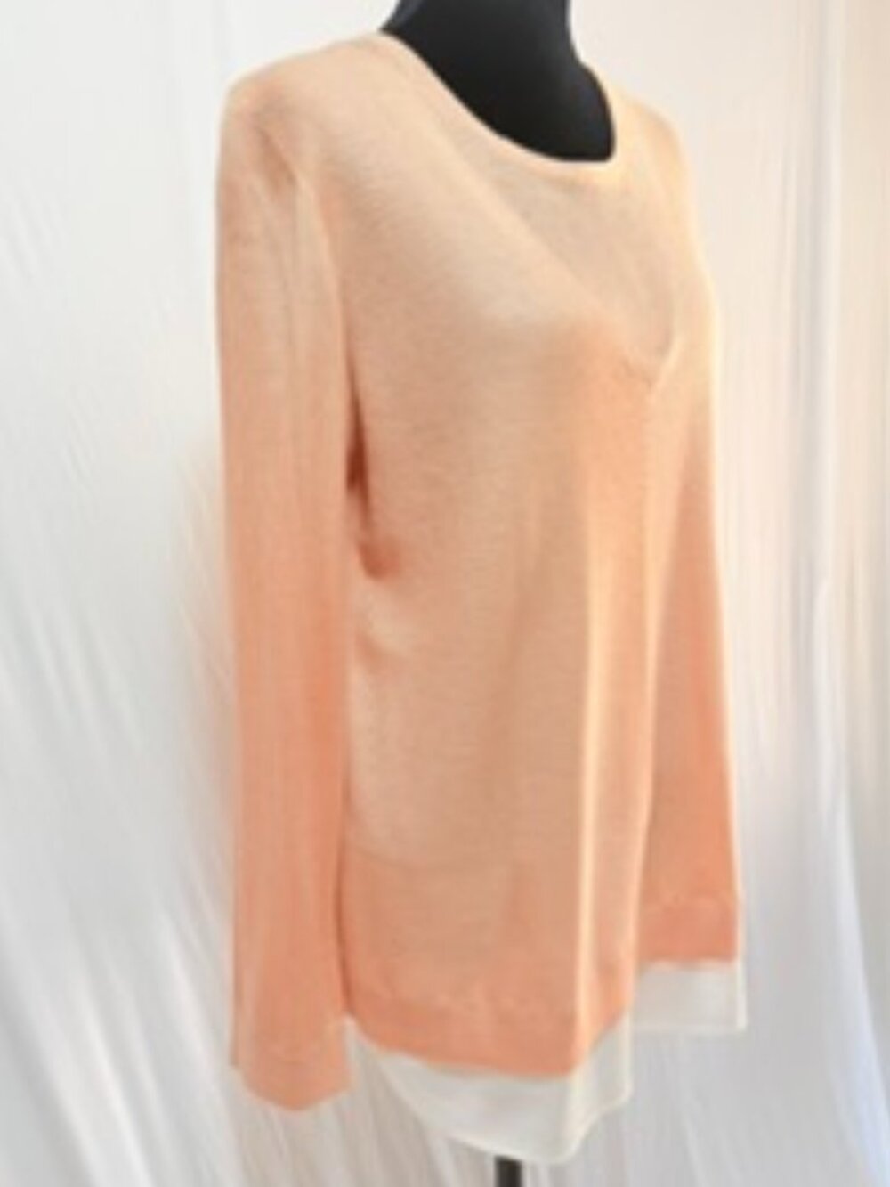 Calvin Klein Peach Blush Layered Long Sleeve Blouse M